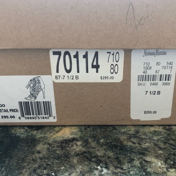 Joie Strappy Sandal Cutout Heel Blue Suede - Picture 7 of 7